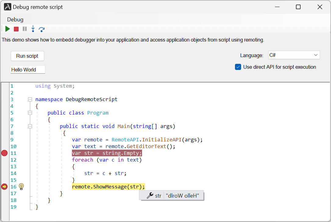 Scripter and Script Debugger improvements